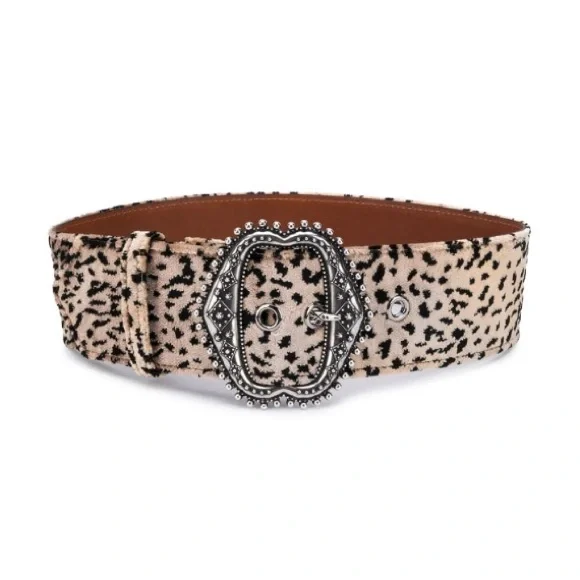 Etro | Accessories | Etro Leopard Suede Wide Belt With Large 